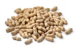 heap of shelled Groundnut in white background