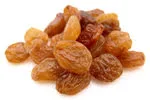 group of Raisins in white background