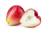 half sliced Rose Apple with full one in white background