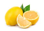 Two half sliced lemon in white background image