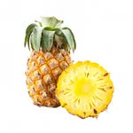one piece with full pineapple in white background