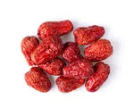 group of red dates or jujube in white background image
