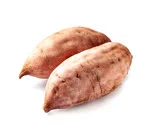 two sweet potato in white background image