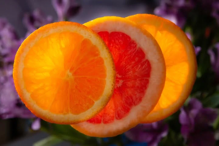 slices of fresh oranges for lollipop