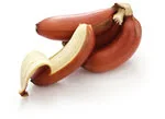 group of red banana in white background