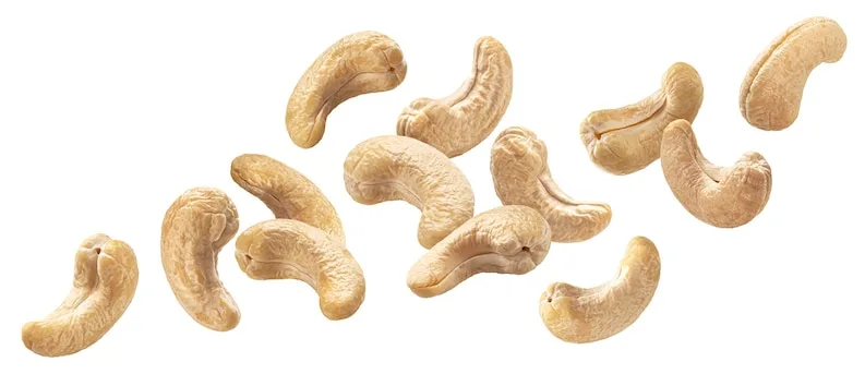 Cashews in a white background