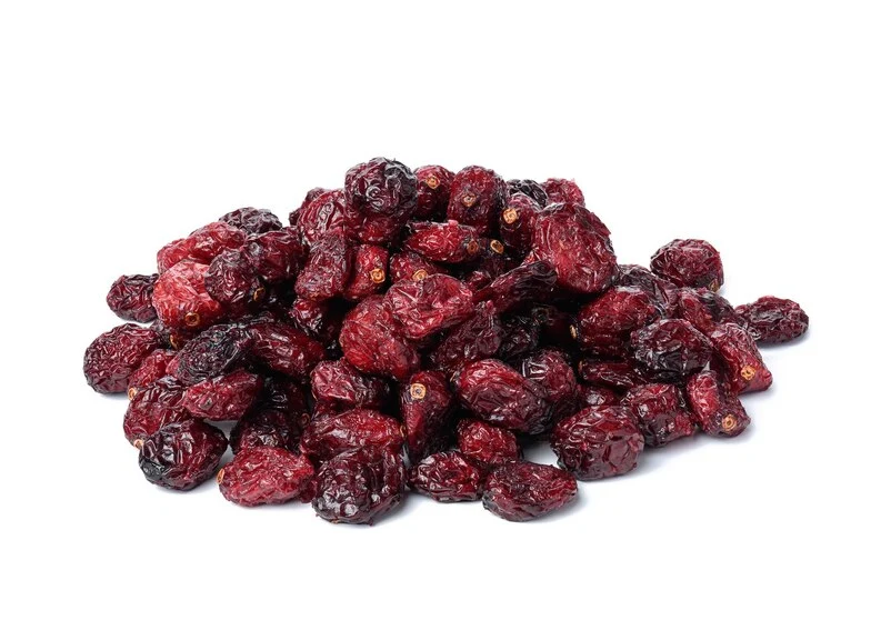 Dried Cranberries in white background