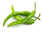 Green chili in white background