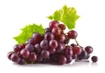 red grapes with leaves in white background